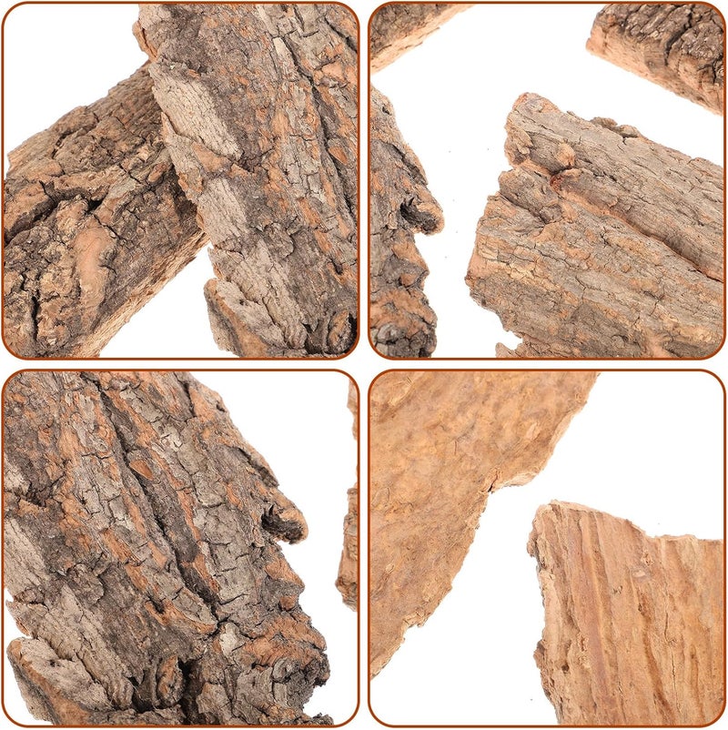 PACKOVE 4pcs Reptile Bark Decor Wood Reptile Terrarium Bark Decor Cork Barks Hide for Spider Lizard, Light Brown, 5. 11 X 1. 49 X 0. 39 Inch - Image 3